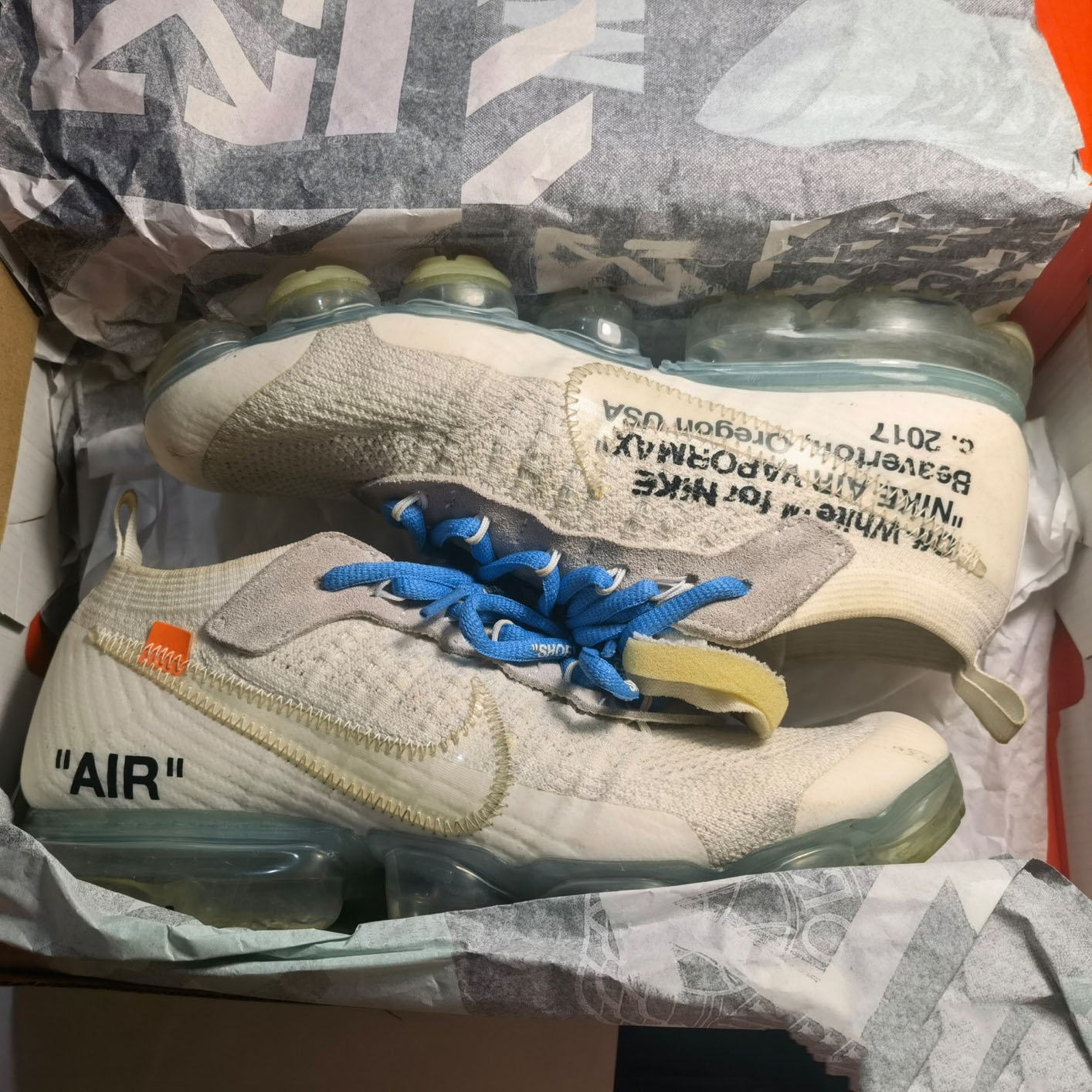 Off white vapor max fake clearance