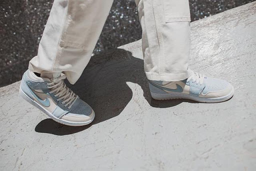jordan mid mixed textures blue